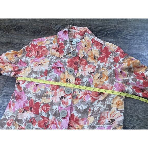 Coldwater Creek Women’s Casual Light Floral Button Up Jacket Size 6P - Picture 4 of 9